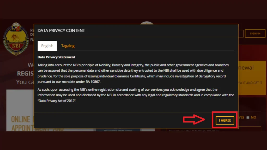 change language and agree terrms