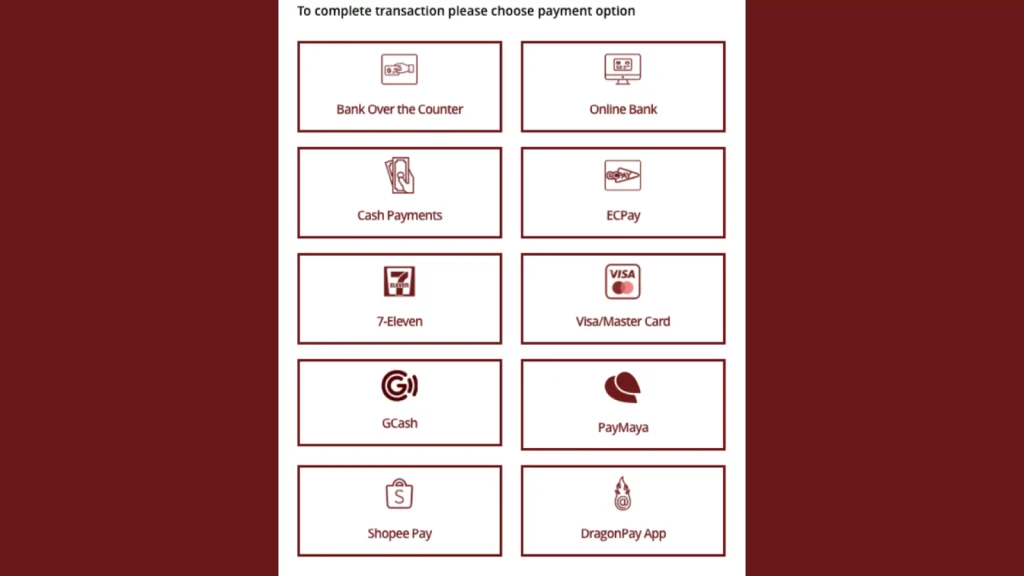 choose payment option
